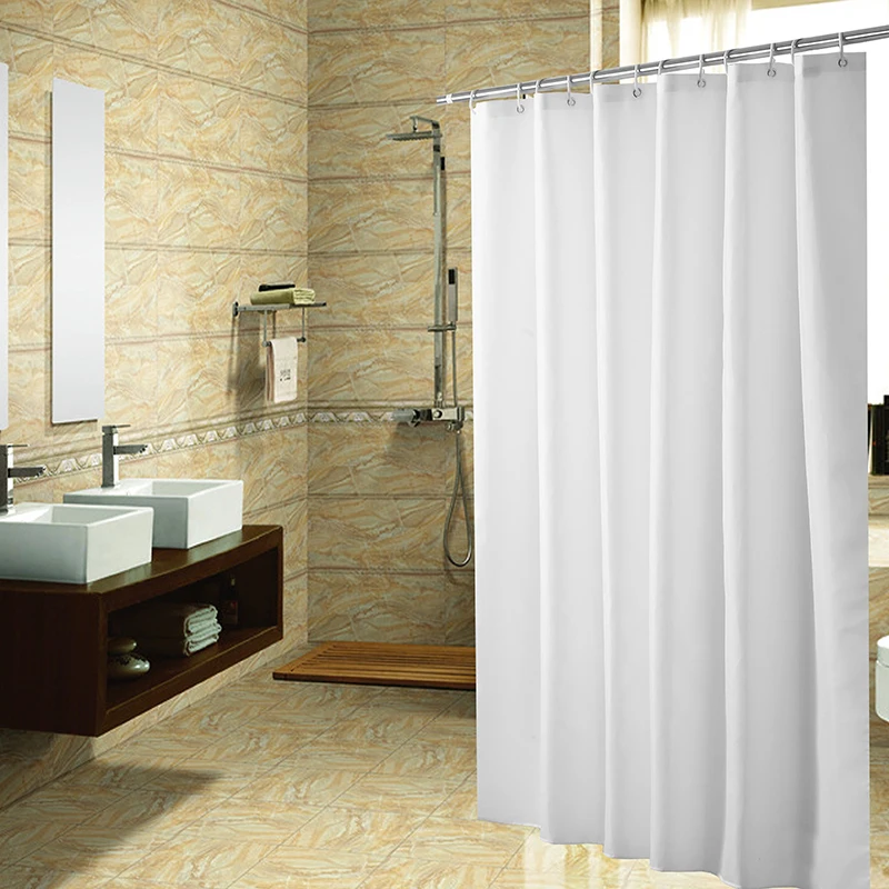 White solid Bathroom  Curtain  Bath  Screens Polyester 