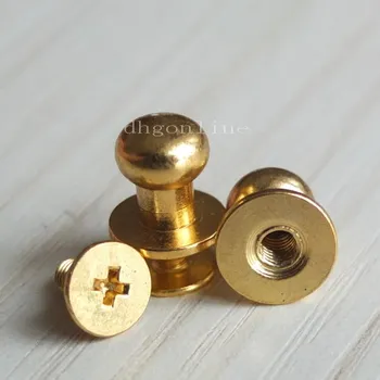 

3500 Sets Head Button Stud Screwback spot For Screw Chicago nail 7mm Free ship wholesale(2000Gold 1500Nickle)
