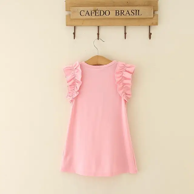Kids Girls Dress 2-6T Princess Girl Pearl Bow Dress 2018 Ruffle Sleeve Party Wedding Vestidos Infant Children Clothing Retail