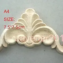 A4-7.5x7.5cm Деревянные Резные углу накладка аппликация Неокрашенный Рамки дверь наклейка рабочих плотник цветок