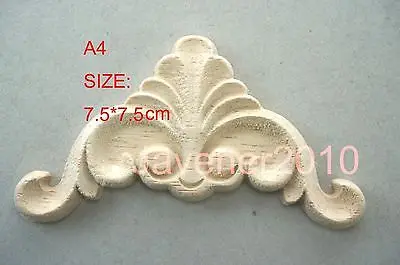 

A4-7.5x7.5cm Wood Carved Corner Onlay Applique Unpainted Frame Door Decal Working carpenter Flower