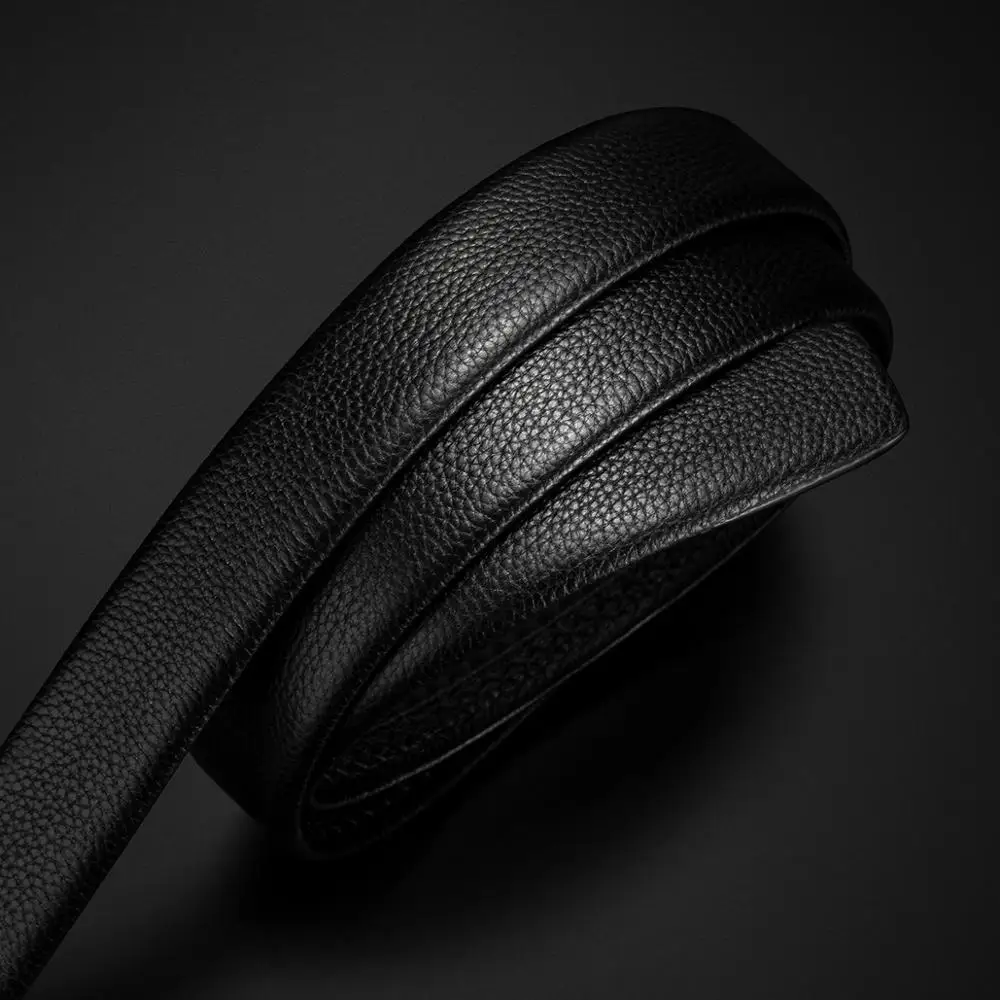 Мужской ремень из воловьей кожи BISON DENIM черный модный натуральной с