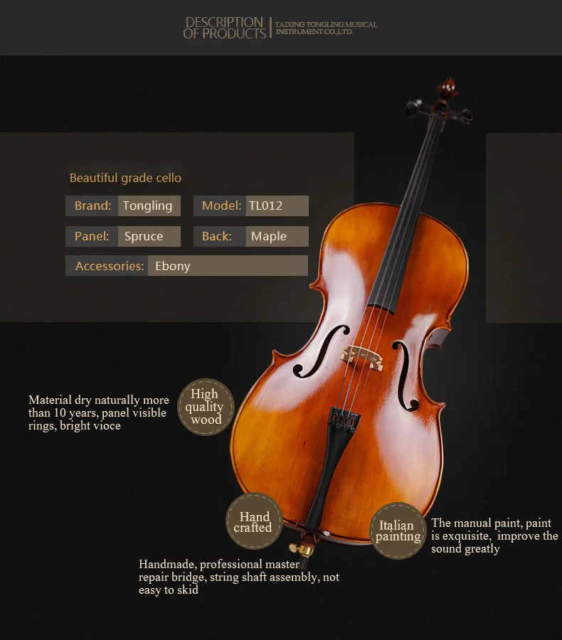 TONGLING полный Размеры нефти готовые профессиональная Виолончель 4/4 3/4 1/2 1/4 под старину натуральный верхом из обожжённого Виолончель черные приталенный