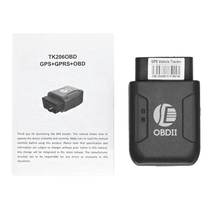 OBD2 gps трекер TK206 OBD 2 в режиме реального времени GSM Quad Band противоугонная вибрационная сигнализация GSM GPRS мини GPRS отслеживание OBD II автомобильный gps