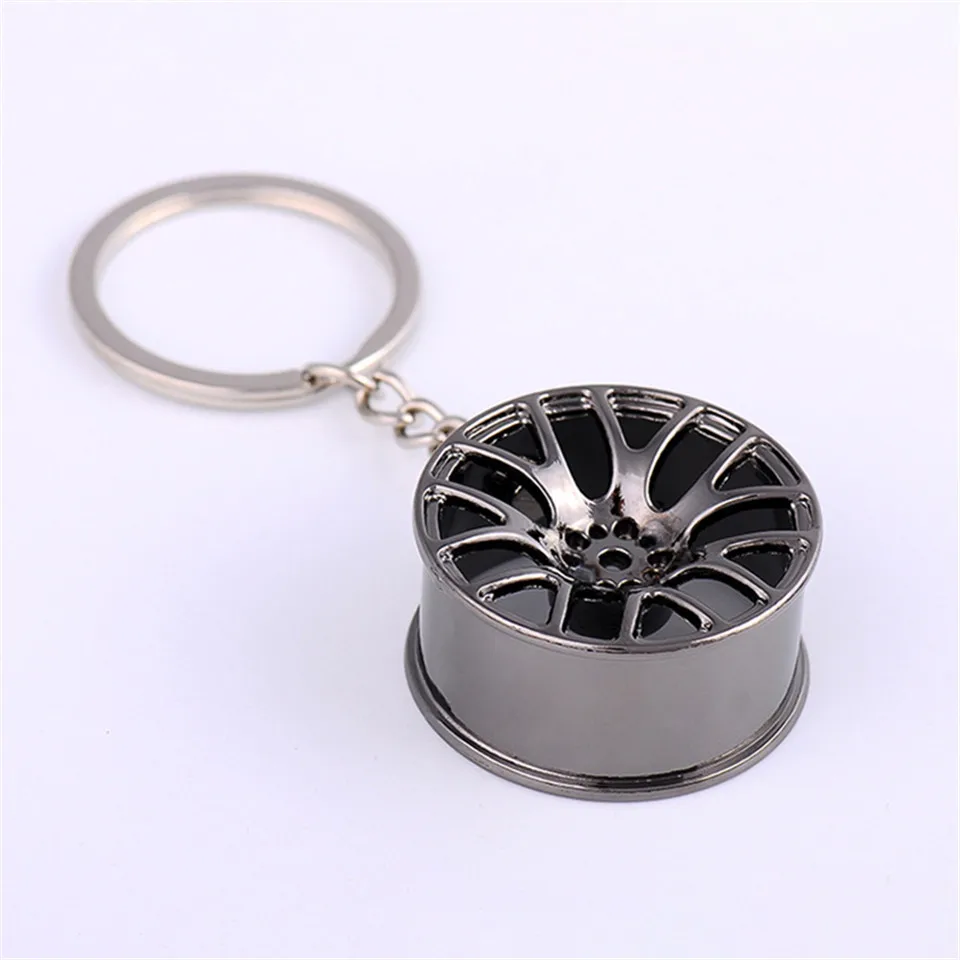 Cool Luxury Metal Creative Keychain Wheel Rim Model Key Chain Car Personality Keyring Wheel Hub Key Chains Key Rings (3)