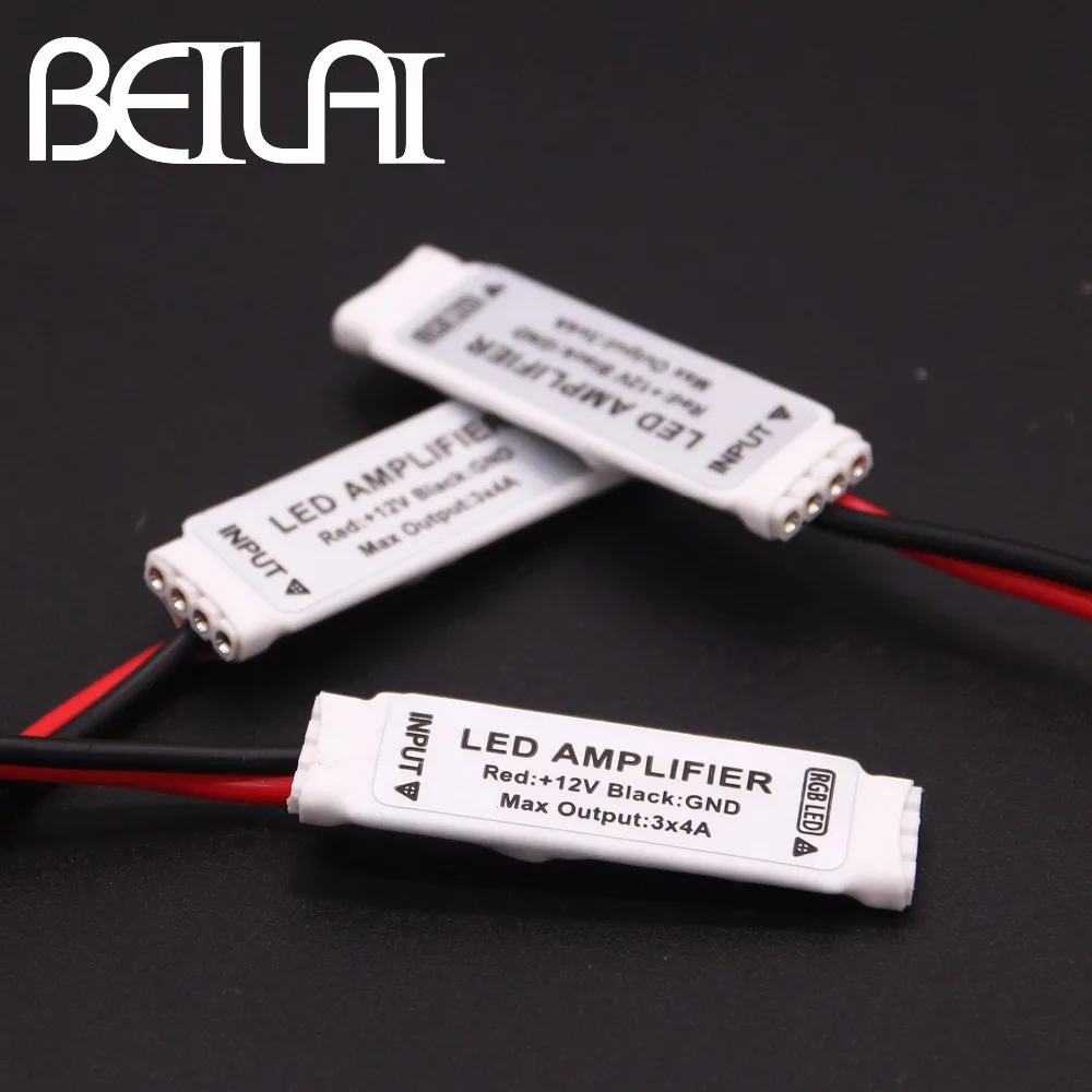 DC12V 3 * 4A Мини Портативный RGB Светодиодные полосы усилитель повторитель для