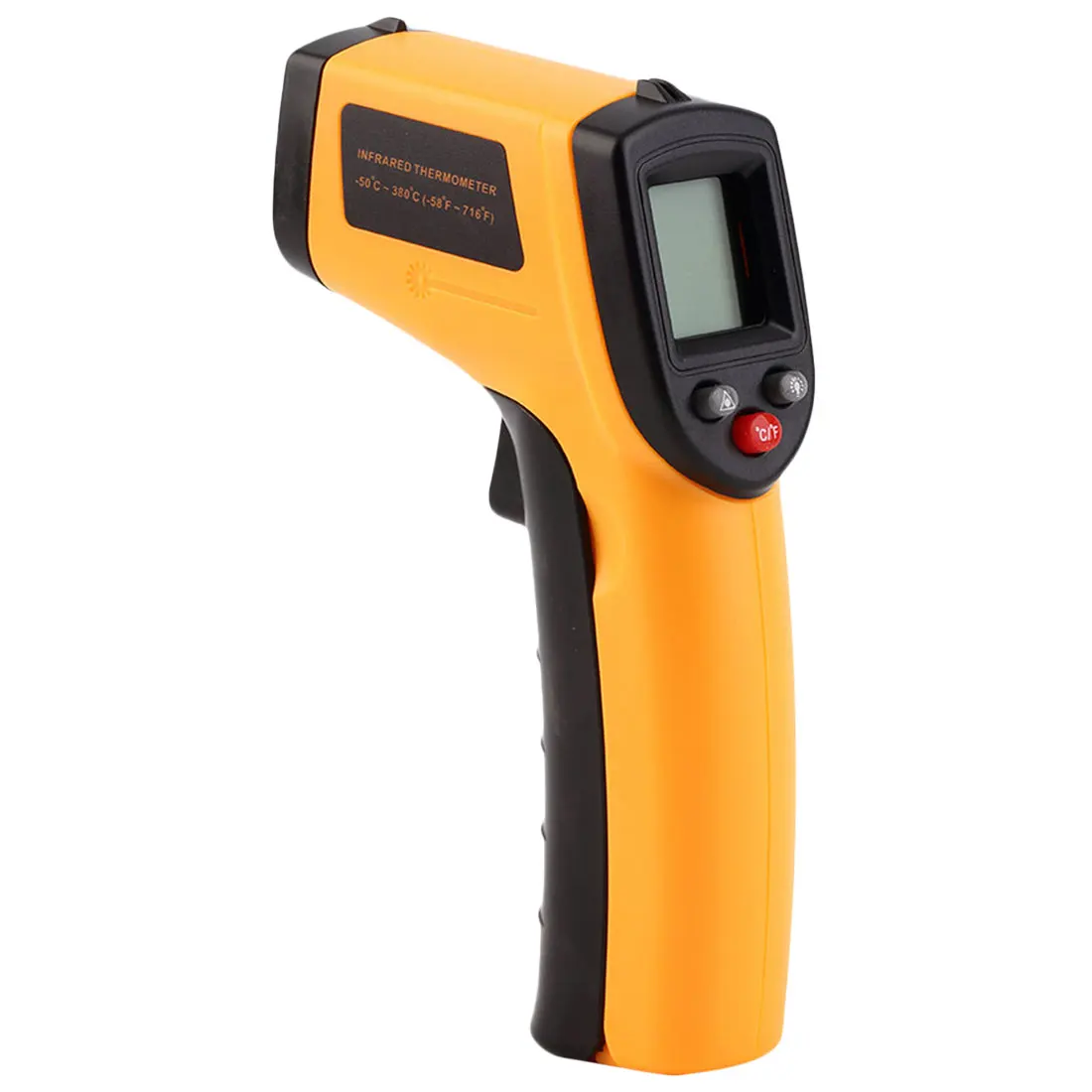 GM320-50~ 380C цифровой инфракрасный термометр Бесконтактный инфракрасный термометр пирометр ИК лазерный измеритель температуры пистолет - Цвет: Цвет: желтый