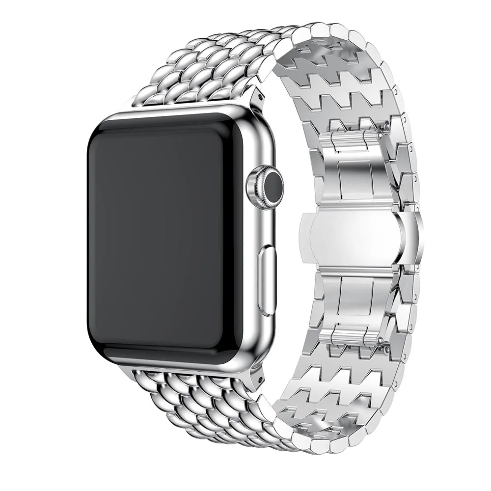 Металлический деловой ремешок для часов Apple watch 40 мм 44 38 42 iWatch series 1 2 3 4 браслет из