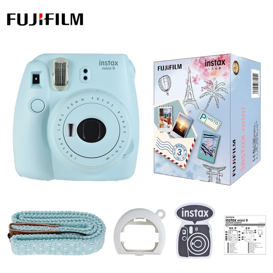Option 3 6 вариантов белая пленка для Fuji Instax Мини 9 Фотоаппарат моментальной печати пленочная камера с зеркалом из нержавеющей стали+ 20 Вт, 30 Вт, 60 мгновенный белую пленку Фотобумага+ Камера сумка - Цвет: Option 3