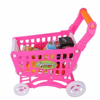 

Kids Pretend Play Toy Mini Simulation Shopping Cart Plastic Assemble Shopping Cart Baby Playing Game Toys Gift For Children