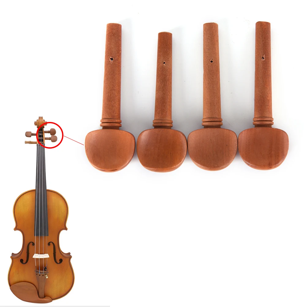 4pcs Violin Replacement Jujube Wood End Pins Tuning Pegs Violin Parts