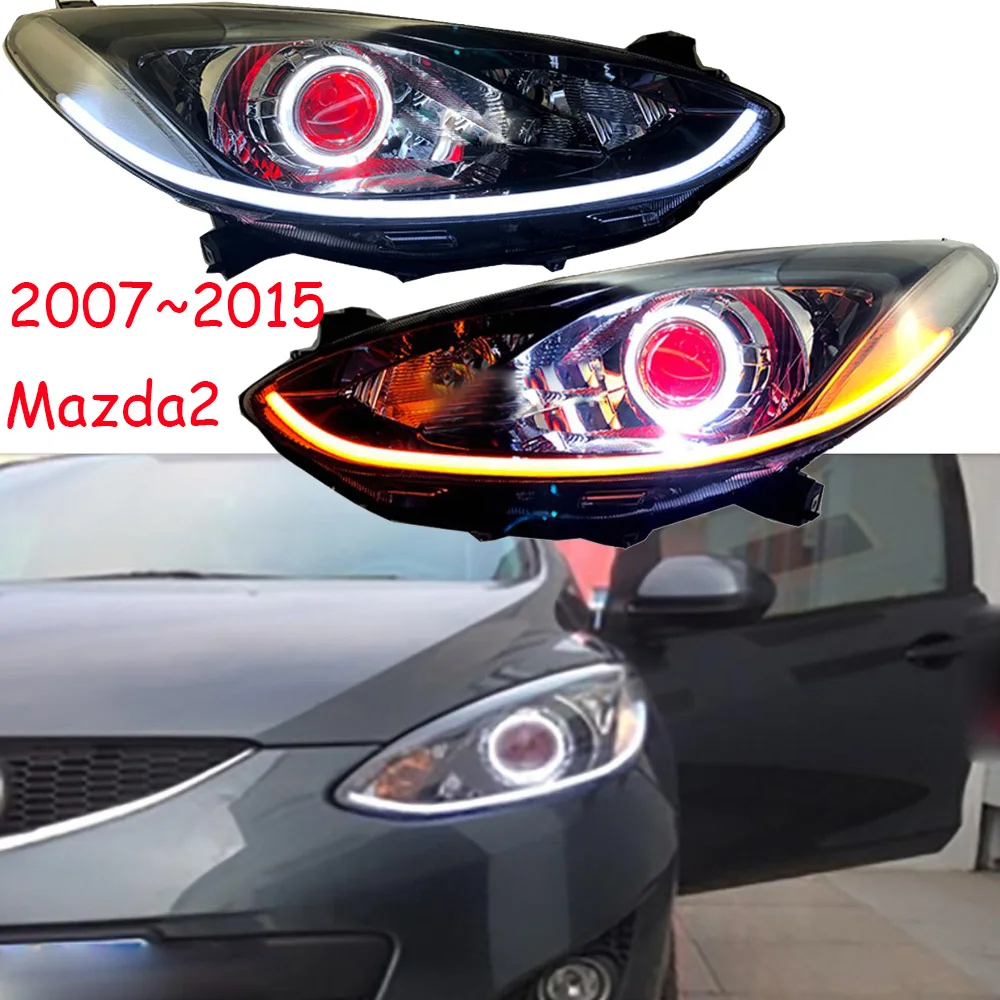 Автомобильный бампер налобный фонарь для Мазда 2, головной светильник Demio 2007~ года, Мазда 2, передний светильник, HI LO луч, автомобильные аксессуары