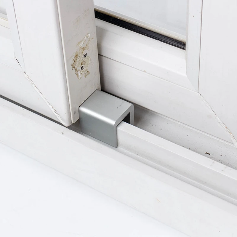 2PCS  Plastic Steel Door And Window Track Locks Sliding Window Limit Lock Anti-theft Door Lock Children Safety Lock 5