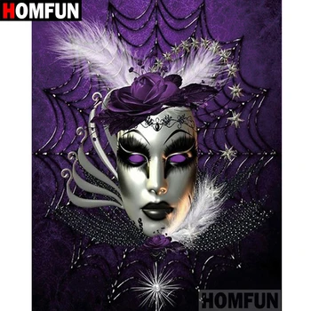 

HOMFUN Full Square/Round Drill 5D DIY Diamond Painting "Flower mask" 3D Diamond Embroidery Cross Stitch Home Decor A18642