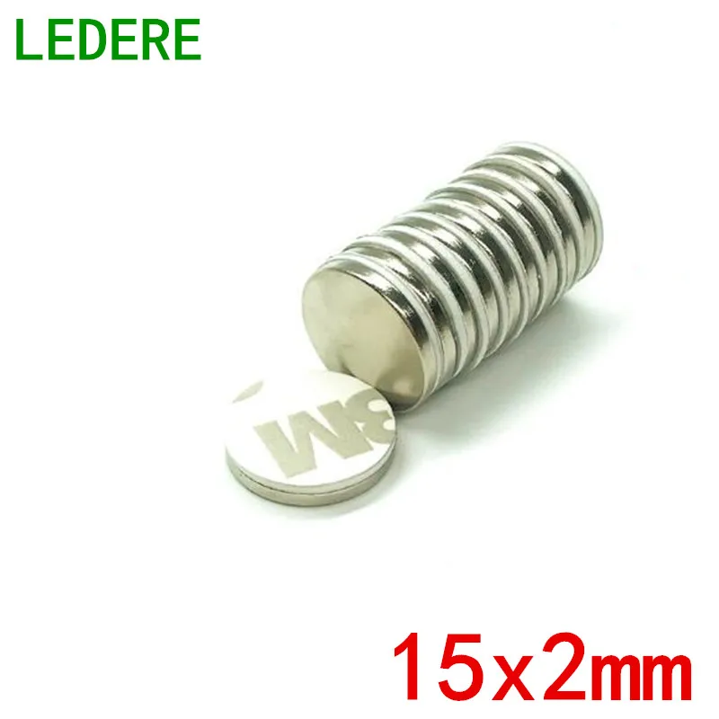 

25pcs D 15x2 N35 Strong Disc NdFeB Magnet 15*2mm Belt with 3M self - adhesive Neodymium Magnets 15mmx2mm 3M 15x2mm
