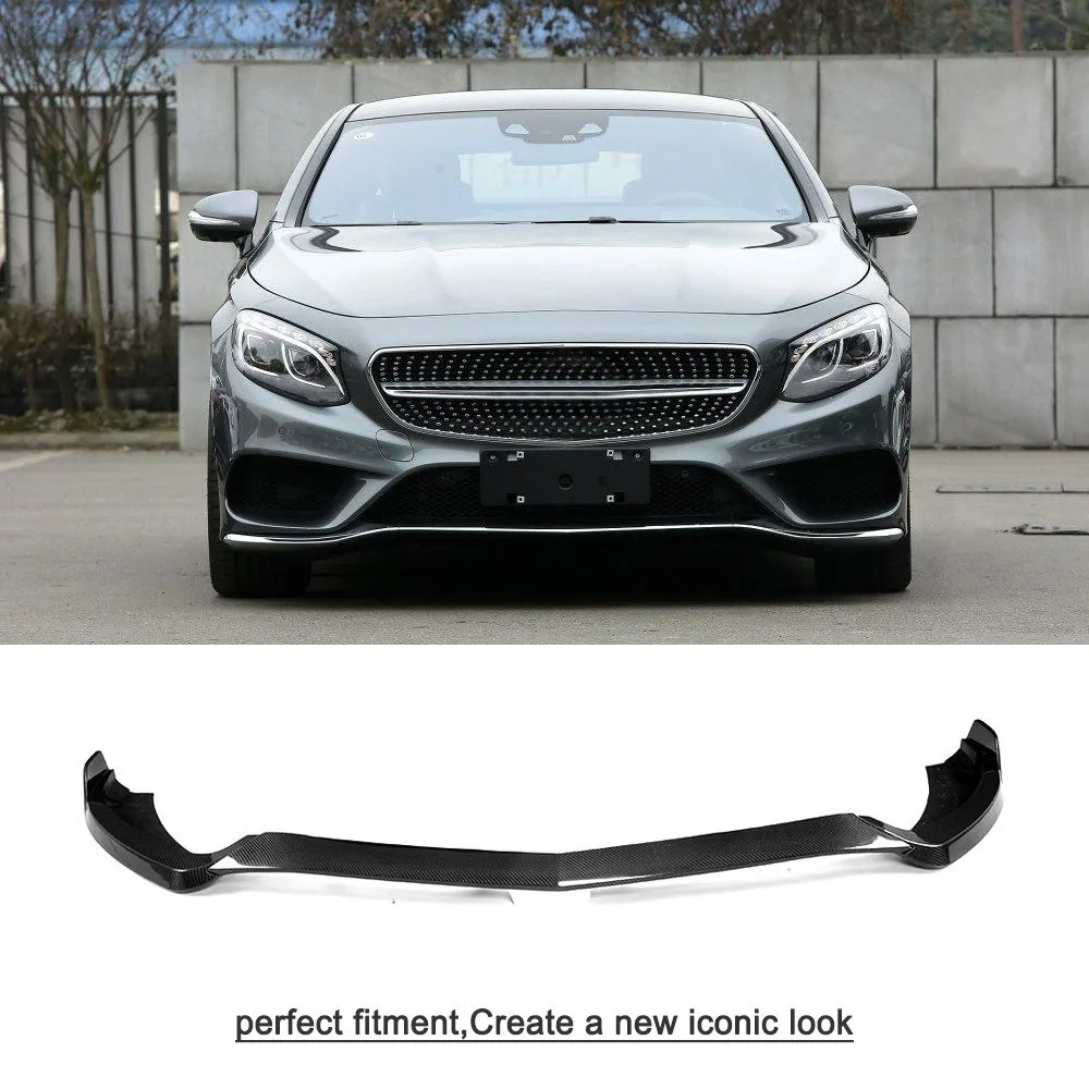 Углеродного волокна переднего бампера для губ сплиттеры спойлер для Mercedes-Benz S-Class S500 S550 купе 2-двери