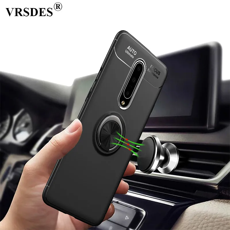 For Oneplus 7 Pro Case Rotating Finger Ring Magnetic Car Holder One plus Cover 6 6T Funda | Мобильные телефоны и