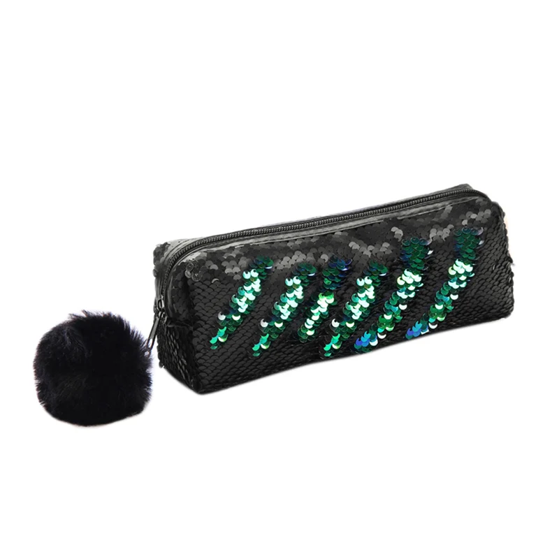 

SHUJIN 2019 Fashion Cosmetic Bags Double Color Sequins Handbag Zipper Cosmetic Bag Glitter Makeup Pouch Women Girl's Pencil Bags