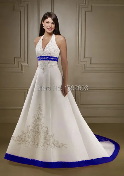 vestidos de novia blanco y azul – vestidos de boda