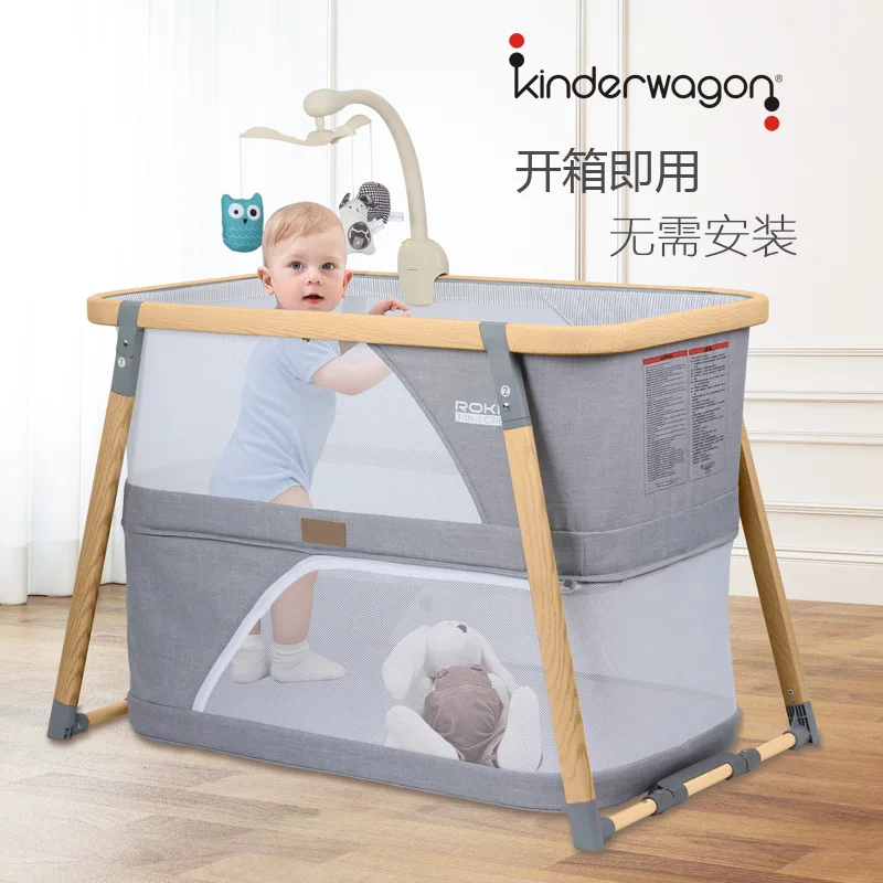 Американский Kinderwagon портативная складная кроватка многофункциональная для новорожденных с москитной сеткой игровая кровать колыбель детская спальная кровать 0-24 м