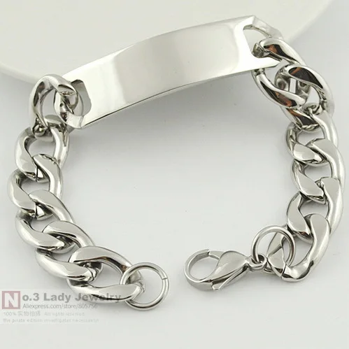 

Мужские ювелирные изделия GOKADIMA из нержавеющей стали, звеньевая цепь, ID браслет, ширина 15 мм, оптовая продажа аксессуаров, крутой подарок 2023 для мужчин