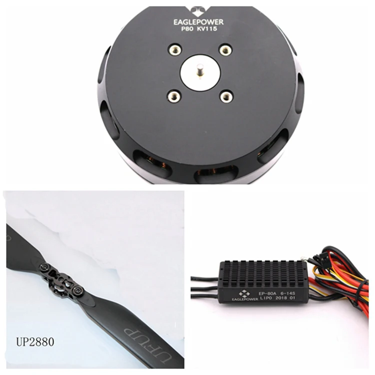 

1Set Eaglepower P80 Plant Agriculture Single Axis Power Kit KV115 Brushless Motor+UP2880 Carbon Fiber Folding Props+EP80A ESC