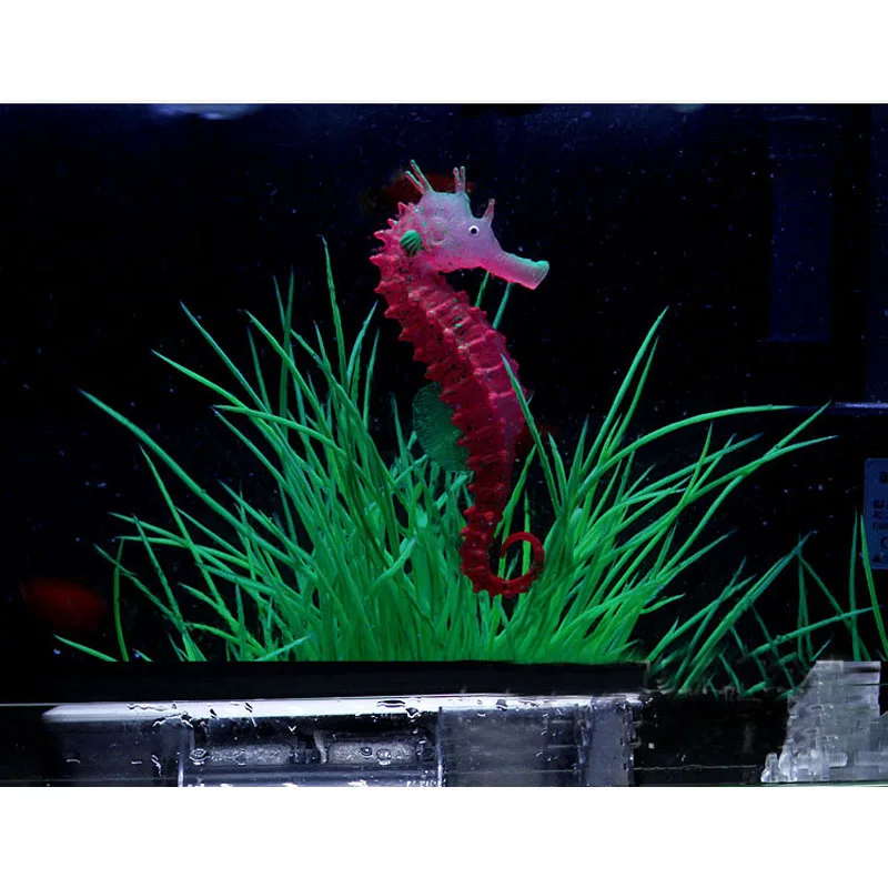 Silicone Aquarium Ornaments Night luminous Artificial Hippocampus Fish