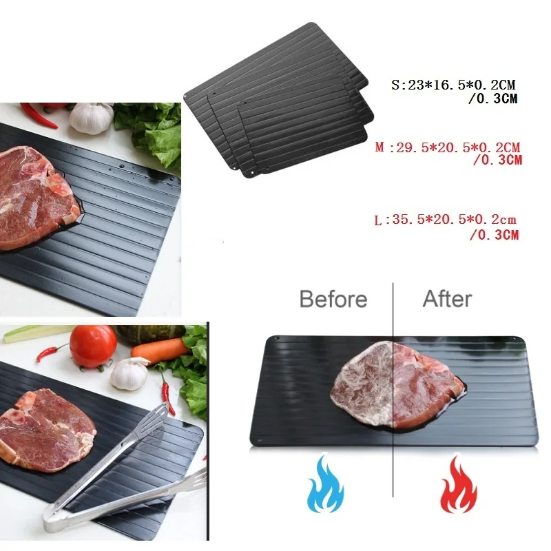 Fast Defrosting Tray Plate Kitchen The Safest Way to Defrost Meat or Frozen Food Without Electricity Microwave Defrost Tray Thaw