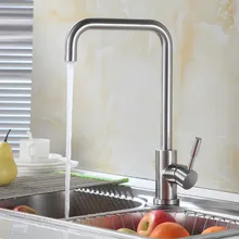 304 Нержавеющая сталь свинца Кухня смеситель 360 градусов вращающийся одной ручкой Кухня коснитесь