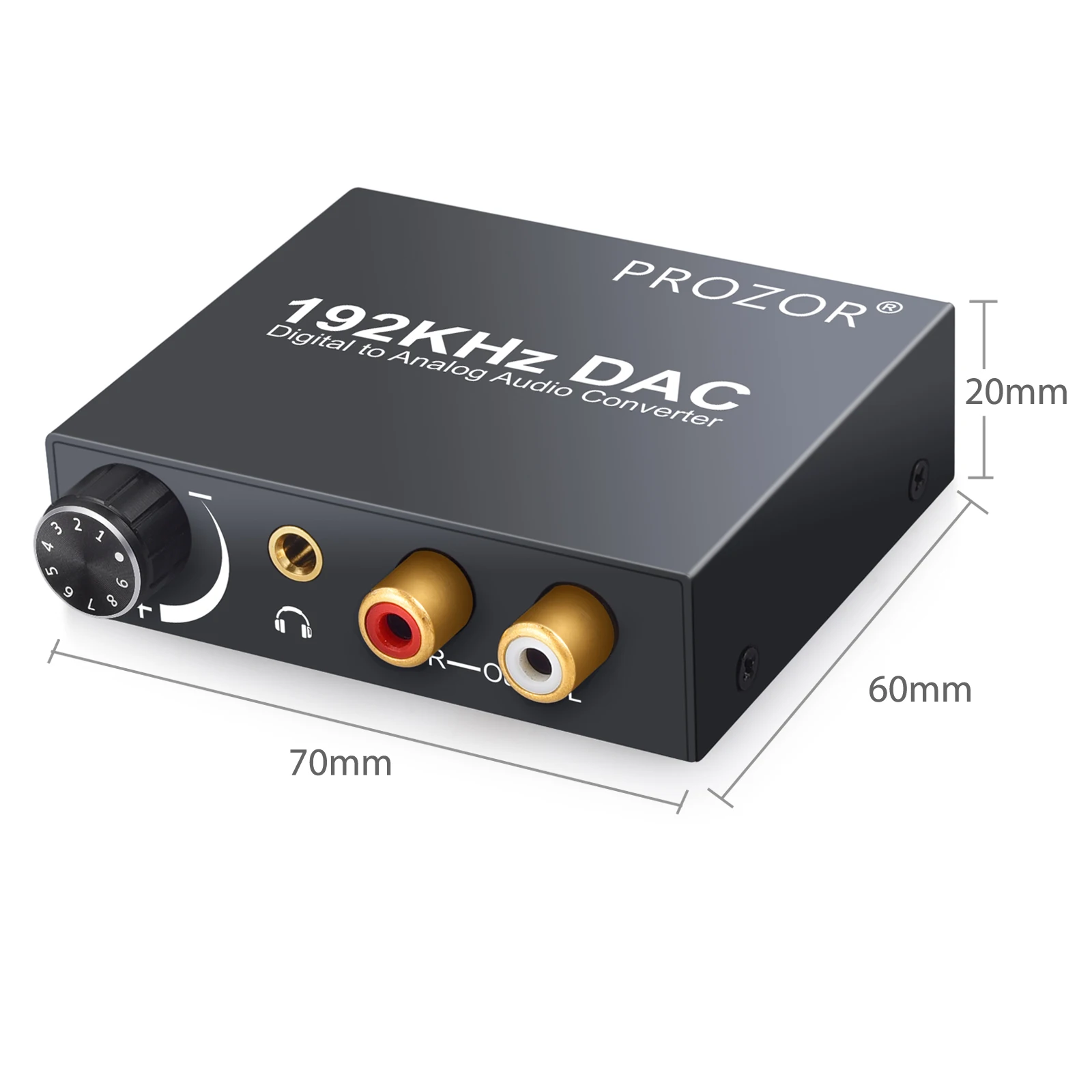 eSYNiC 192kHz DAC Converter Optical Coaxial Toslink to Analog Stereo RCA 3 5mm Headphone for HD DVD Volume Control Audio Adapter