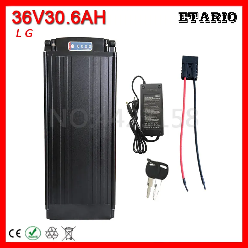 Flash Deal 36V 30AH Electric Bicycle Battery 36V Lithium ion Battery Pack use LG cell 36V 250W 350W 500W 1000W Ebike Battery+luggage Rack 0