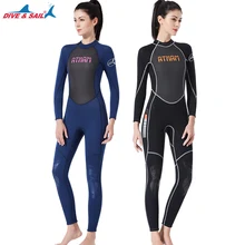 Женский гидрокостюм полный 3 мм неопрен для подводного плавания и серфинга Сноркелинг купальный костюм молния сзади костюм цельный комбинезон мокрые костюмы