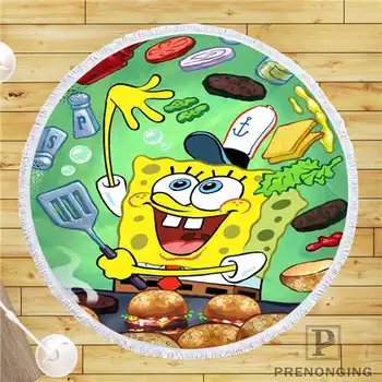 

Custom DIY Customized Microfiber Fabric Spongebob (1) Round Beach Blanket Towel Printed on Demand 150cm #19-01-28-3-17
