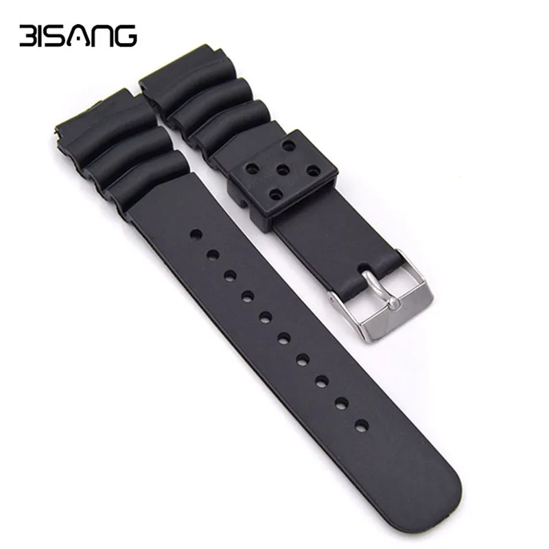 Silicone Black Strap 18/20/22mm for Casio Sport Watch Accessories