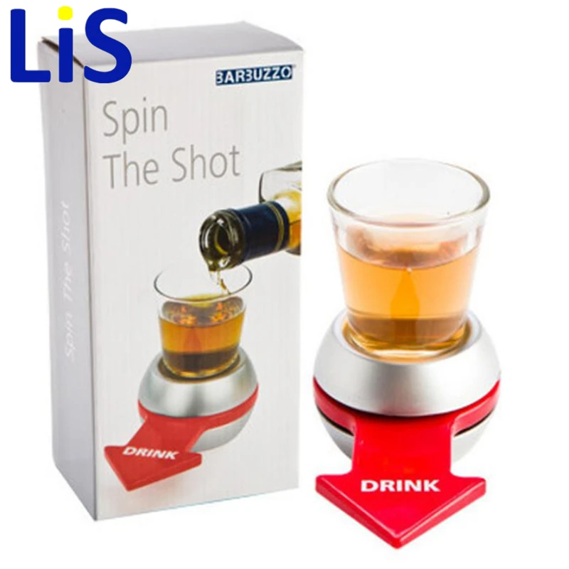 Lis Spin The Shot glass Питьевая игра, забавные вечерние подарки, поворотные игрушки, питьевая игра, рюмка со спиннинговым колесом, барные игры