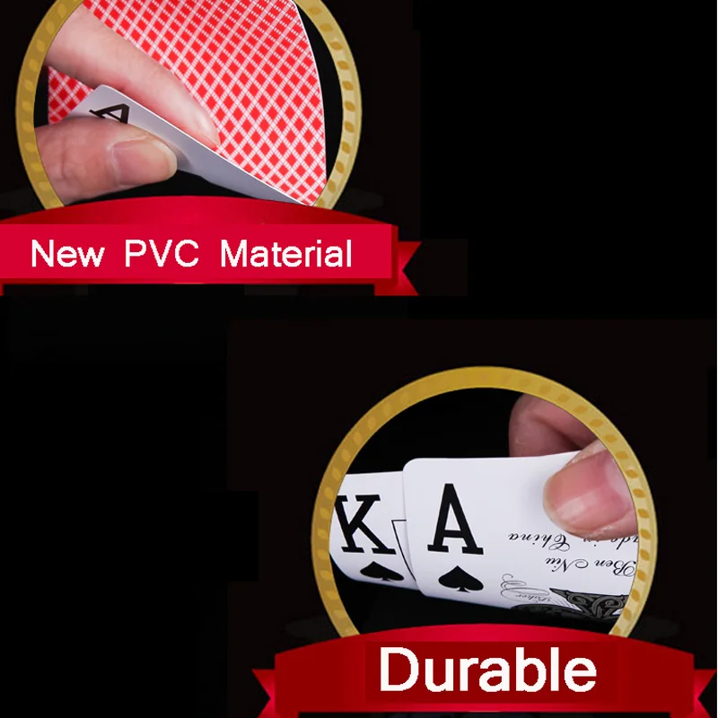Пластик карты покер красный Техас 2 Наборы для ухода за кожей Карточные игры основной Водонепроницаемый мелкий шрифт ПВХ Пластик карты baralho двухслойные Азартные игры