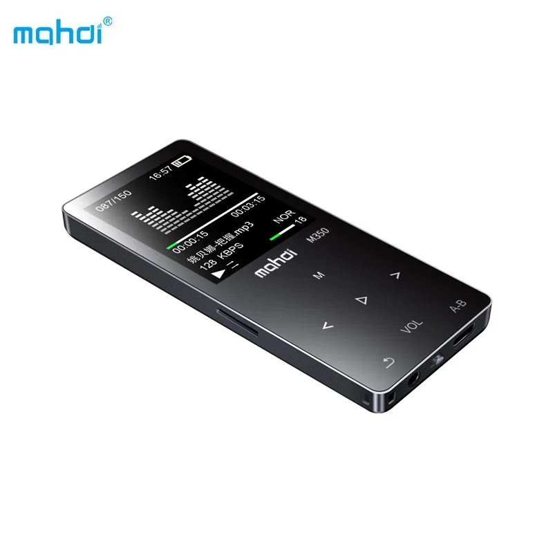 Mahdi металлический MP4-плеер сенсорные клавиши 8G TF Видео Спорт MP4 музыкальный плеер 65 часов записи текста часы FM Встроенный динамик повязка - Цвет: Black
