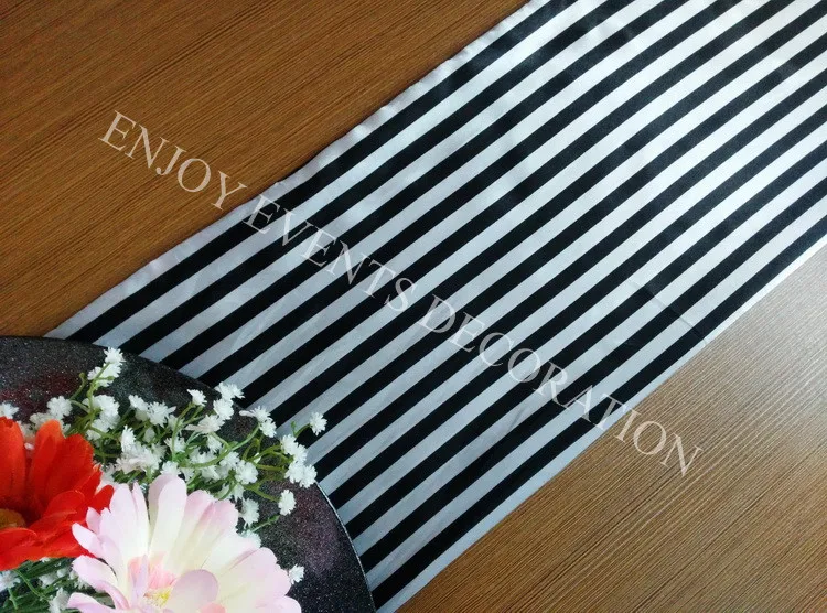 

12pcs YHR#51 stripe satin double layers table runner for any events decoration, customized size available