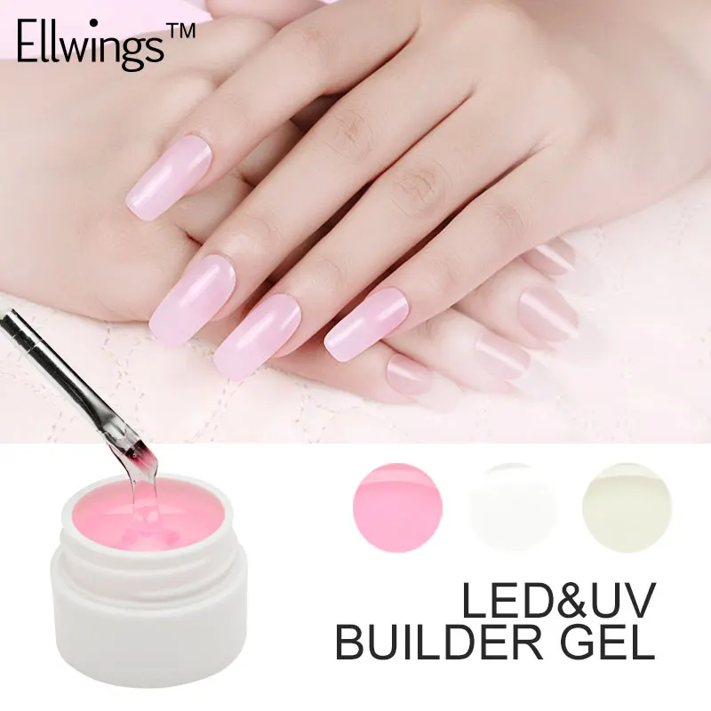 

Ellwings French Nude Color Nail Extension Nail Polish Pernanent UV LED Nail Lamp Nail Design Gel Lacquer Manicure Builder