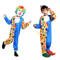 Бесплатная доставка Хэллоуин костюм клоуна детский маскарадный сценический костюм этап цирковой клоун комедии костюм мальчик Косплэй