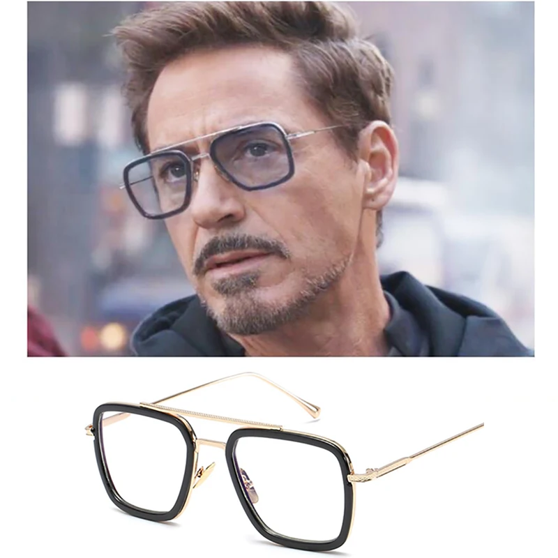 HBK 2018 Men Square Aviation Brand Design Sun Glasses Oculos De Sol Fashion Avengers Tony Stark Flight Style Sunglasses K40031