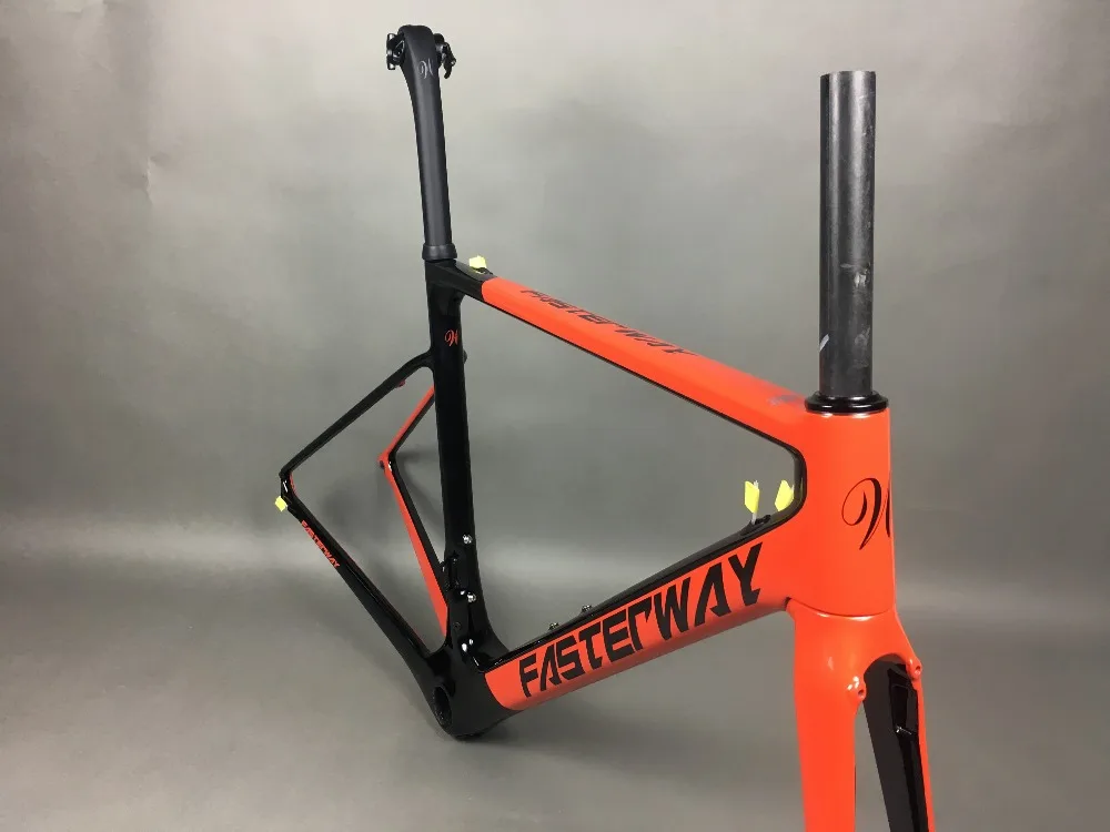 Cheap 2019 design super light FASTERWAY classic carbon road frameset D Brake carbon bike frame:Frameset+Seatpost+Fork+Clamp+Headset 39