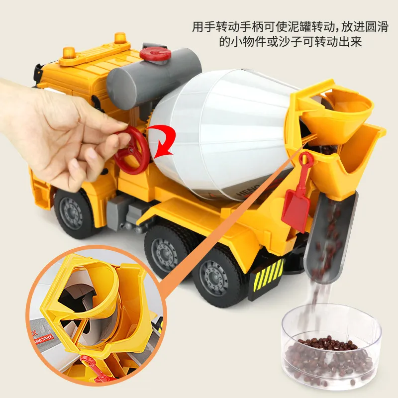 Kopen Grote Maat simulatie cement truck mixer speelgoed voertuig model inertie beton techniek tanker dump truck kinderen jongen gift