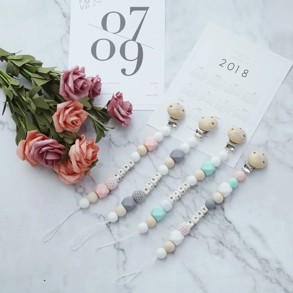 2018 NEW FASHION HANDMADE WOODEN BEADS SAFE SILICA GEL BEADS CHILDREN