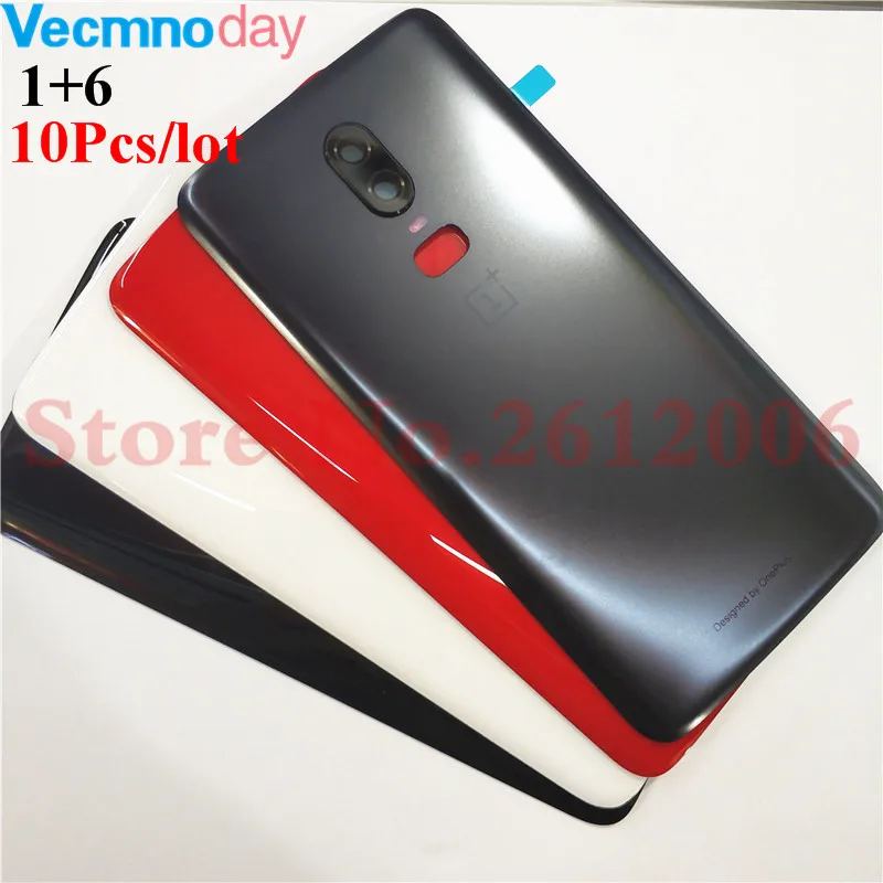 

10Pcs Original 3D Glass Back Battery Cover Rear Door Housing Case For Oneplus 6 OnePlus6 With Camera Lens Replacement With Logo