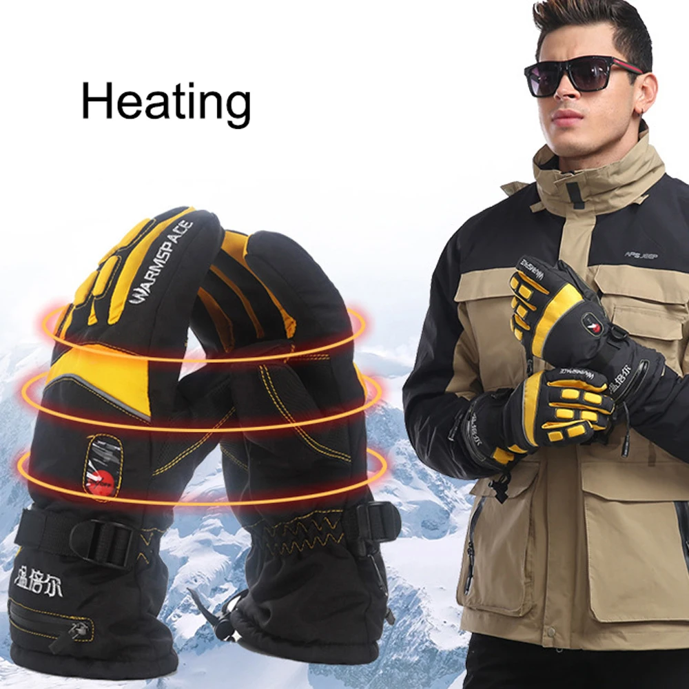 Smart Electric Heat Gloves 4000MA Ski Waterproof Lithium Battery Self Heating Adjustable Temperature 5 Hand Heated Gloves