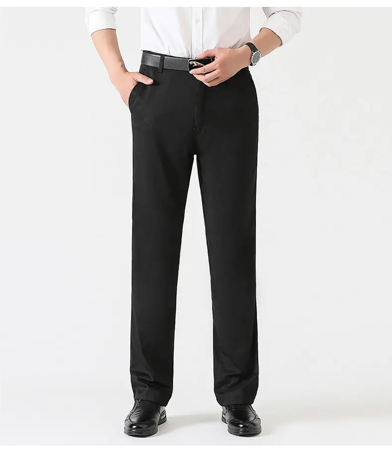 MuLS Casual Pants Men Cotton Straight Cargo Man Pant Spring Summer Autumn Formal Male Work Trousers MidWaist Full Length Size 40 01