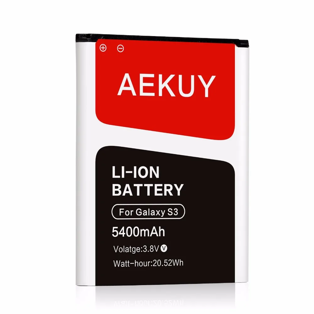 Aekuy высокой емкости S3 Батарея 5400 мАч EB-L1G6LLU Замена для Samsung Galaxy i9300 i9305 i879 T999 i9082 |