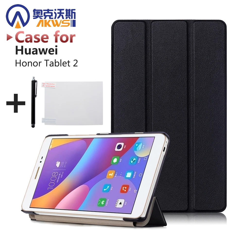

For Huawei Mediapad T2 8.0 Magnet Stand Pu Leather Case Cover For Huawei Honor tablet 2 JDN-W09 AL00 8.0 cases +screen protector