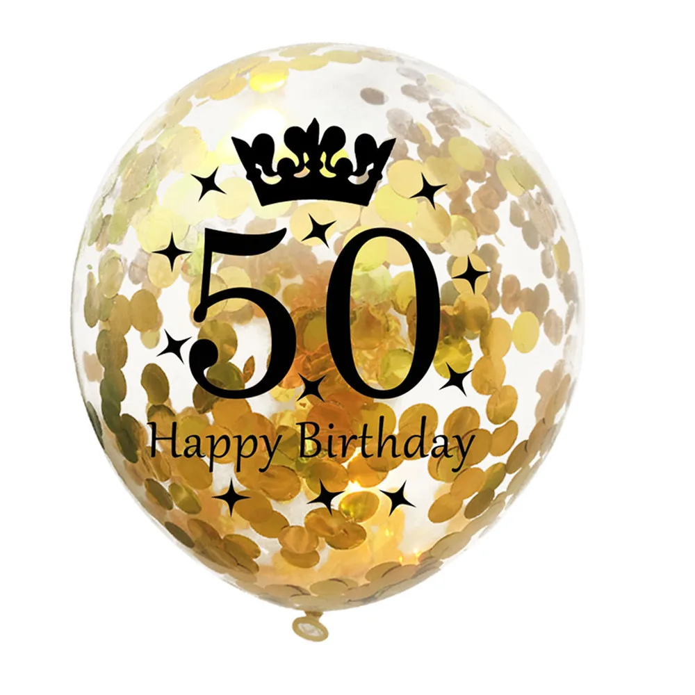 5 шт. 12 золотые шары Декорации с днем рождения 18 лет вечерние латексные гелиевые шары Прямая поставка 8M30
